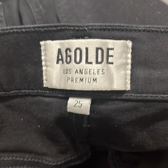 AGOLDE Sophie Mid Rise Skinny Jeans Jet Black Size 25 - Picture 6 of 9